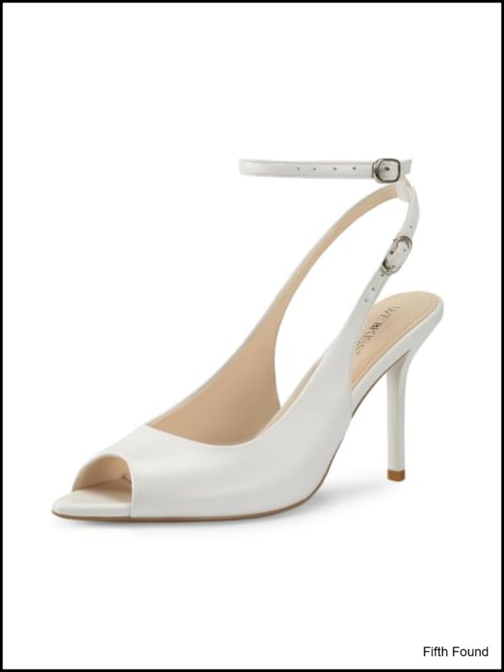 Peep Toe Slingback Stiletto Heels Faux Leather Dressy Pumps